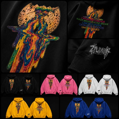 Rainbow Cracked Egg Hoodie Embroidered